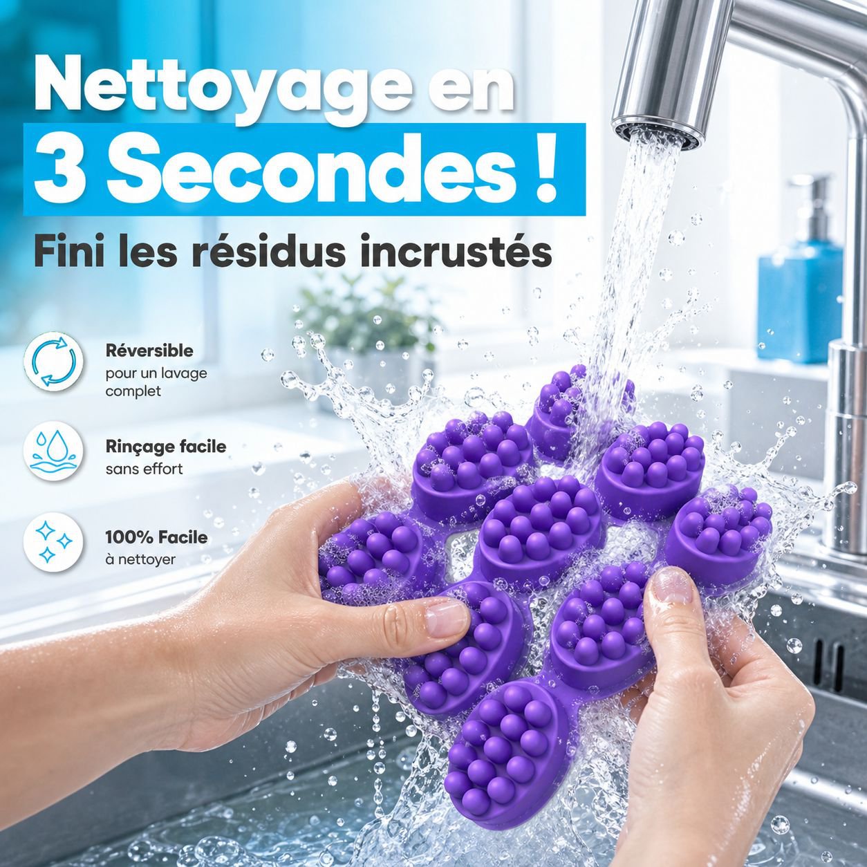 Moules en silicone alimentaire multifonctions pour savon, moules à gâteaux faciles à démouler