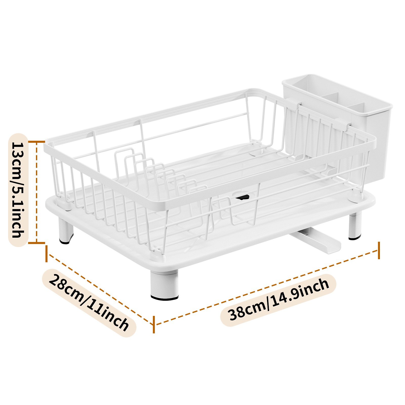 Kompakter Besteckabtropfer und -organizer