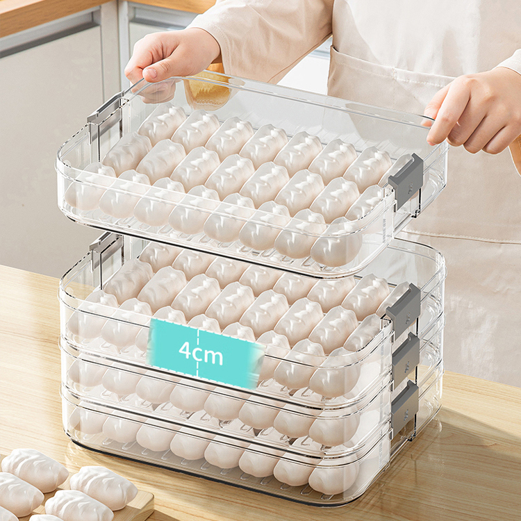  4-Layer Dumpling Storage Box, Refrigerator Organizer