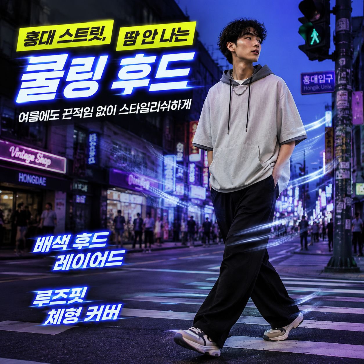 여름 남자 루즈핏 반팔 후드 상의