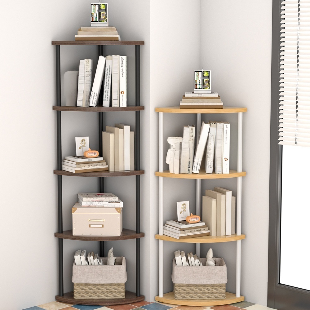 リビング・寝室用コーナー収納ラック 多層置き棚