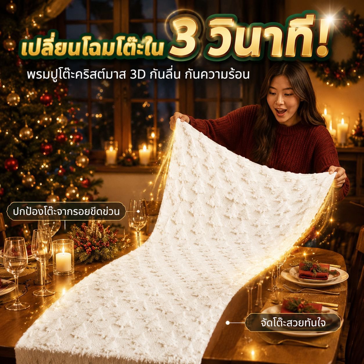 ผ้าปูโต๊ะแบบวิบวับอเนกประสงค์ สำหรับงานปาร์ตี้และงานแต่งงาน