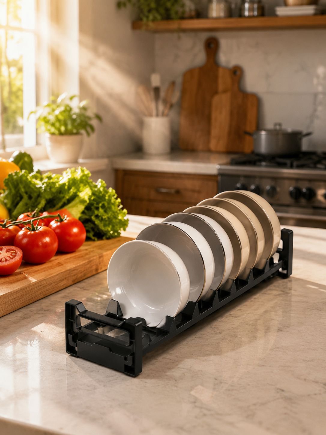 Cutlery and chopsticks storage rack in kitchen cabinet