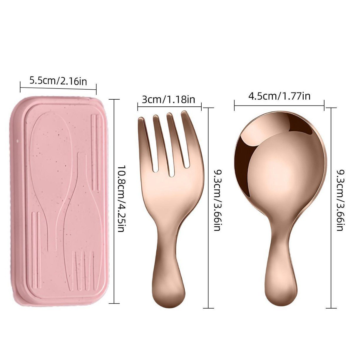 柄の短いフォークとスプーンのセット
