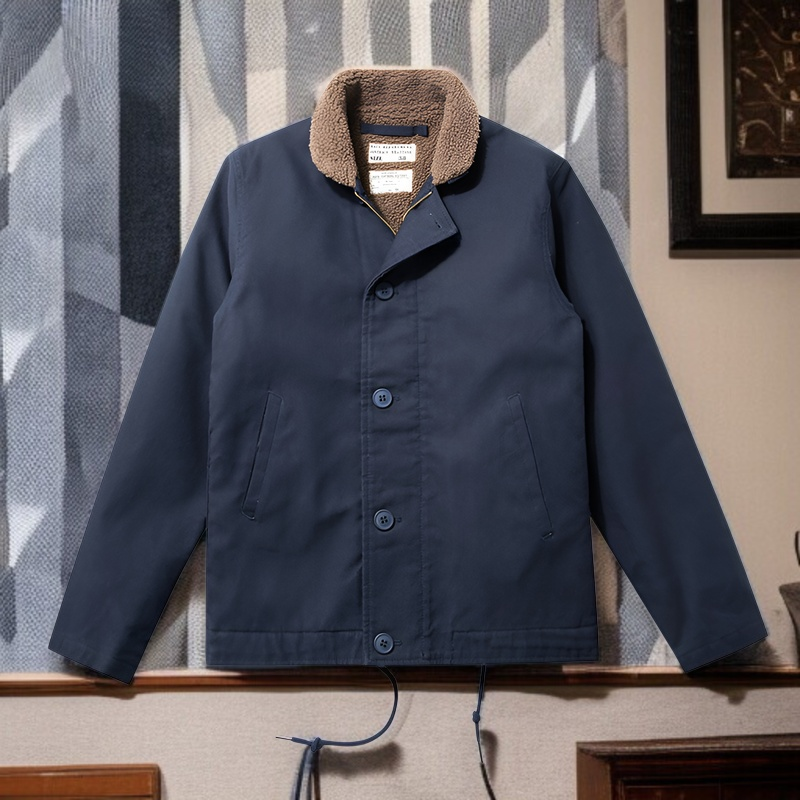 防寒性抜群のN-1ジャケット襟元画像