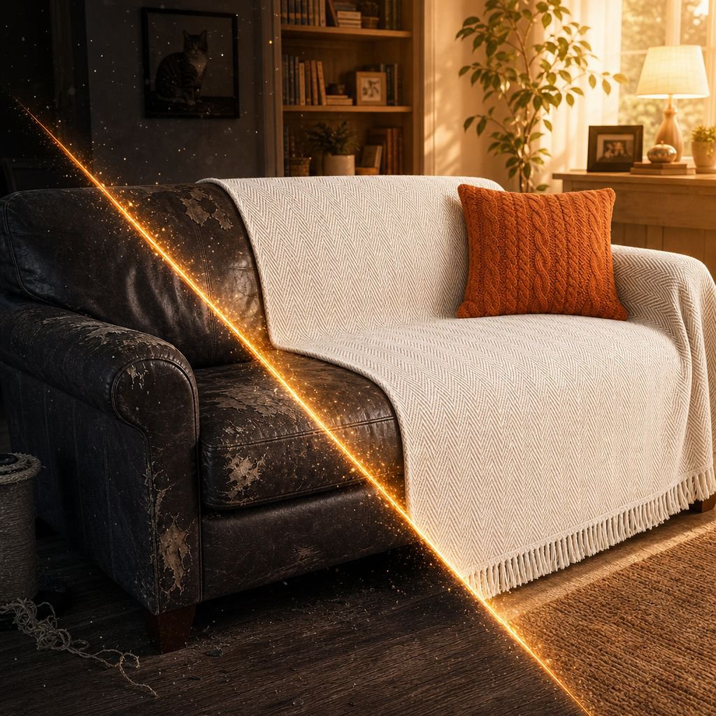 Striped chenille sofa cover, full coverage, simple and elegant sofa cover