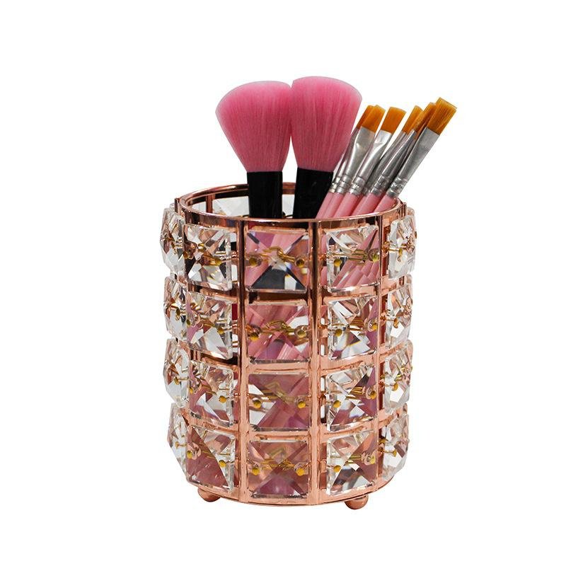 Hot sale crystal pen holder round desktop storage makeup brush holder makeup brush storage pen holde