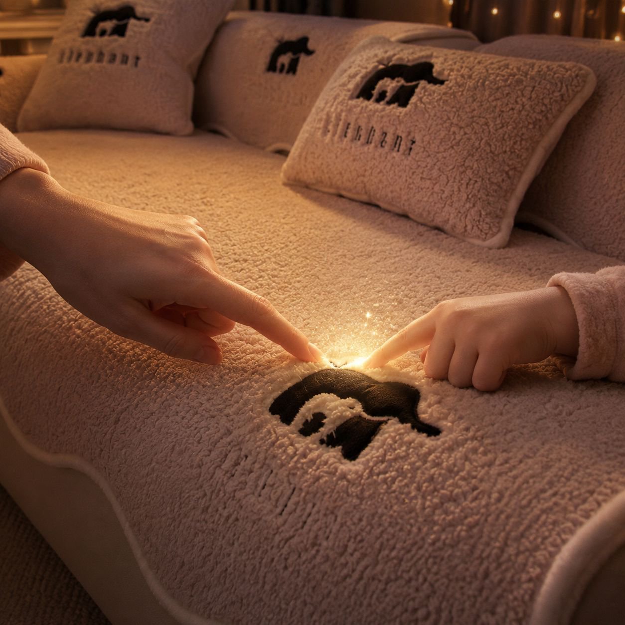 Warm sofa towel protecting furniture