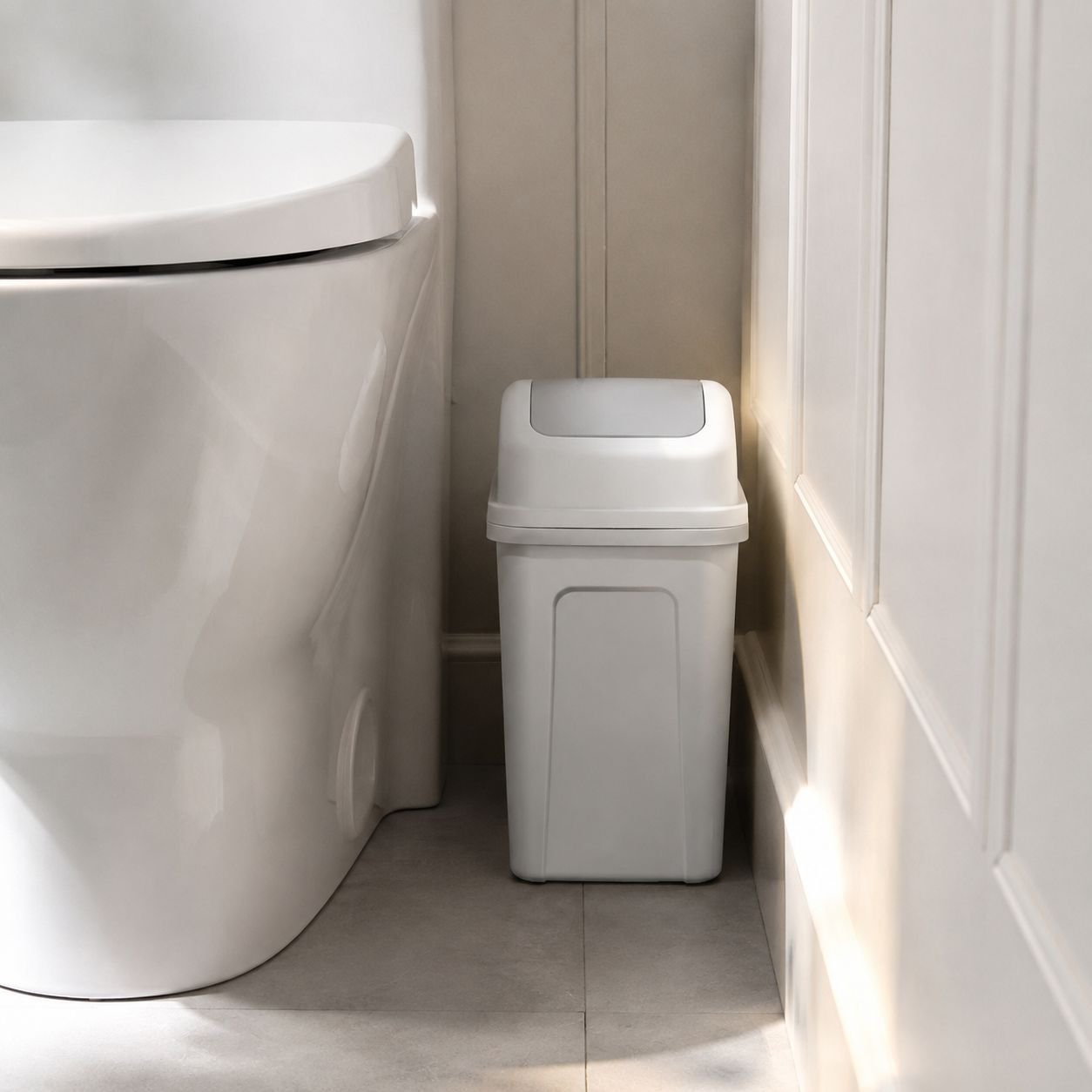 Household Trash Can with Handle and Swing Lid Design