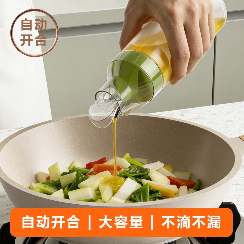 Botella dispensadora de aceite con apertura automática