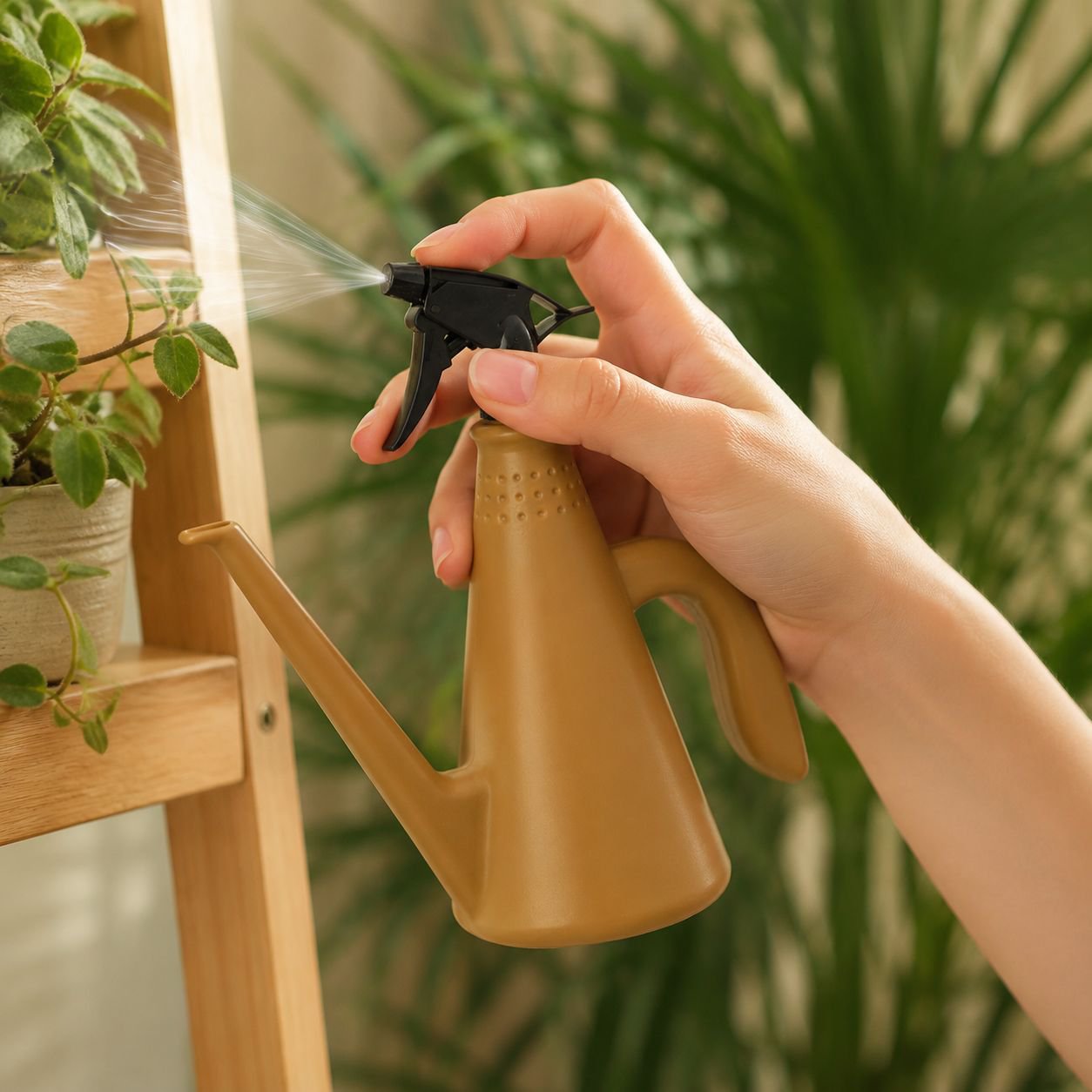 Household flower shower spray pot for indoor plants