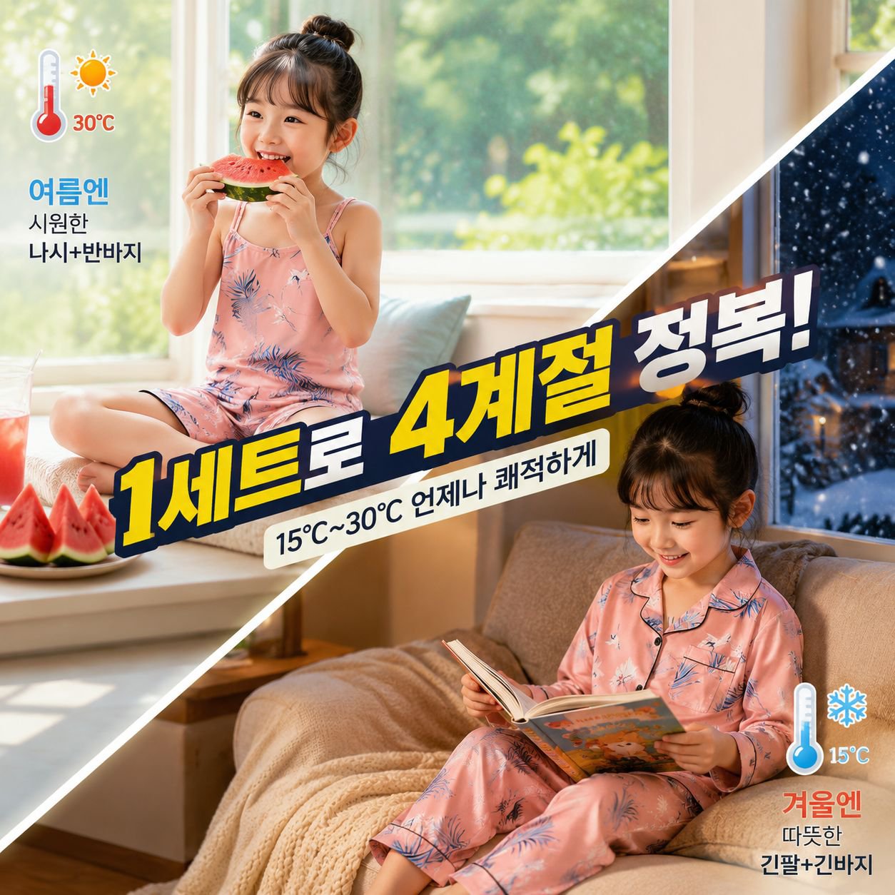 사계절 입을 수 있는 홈웨어 세트