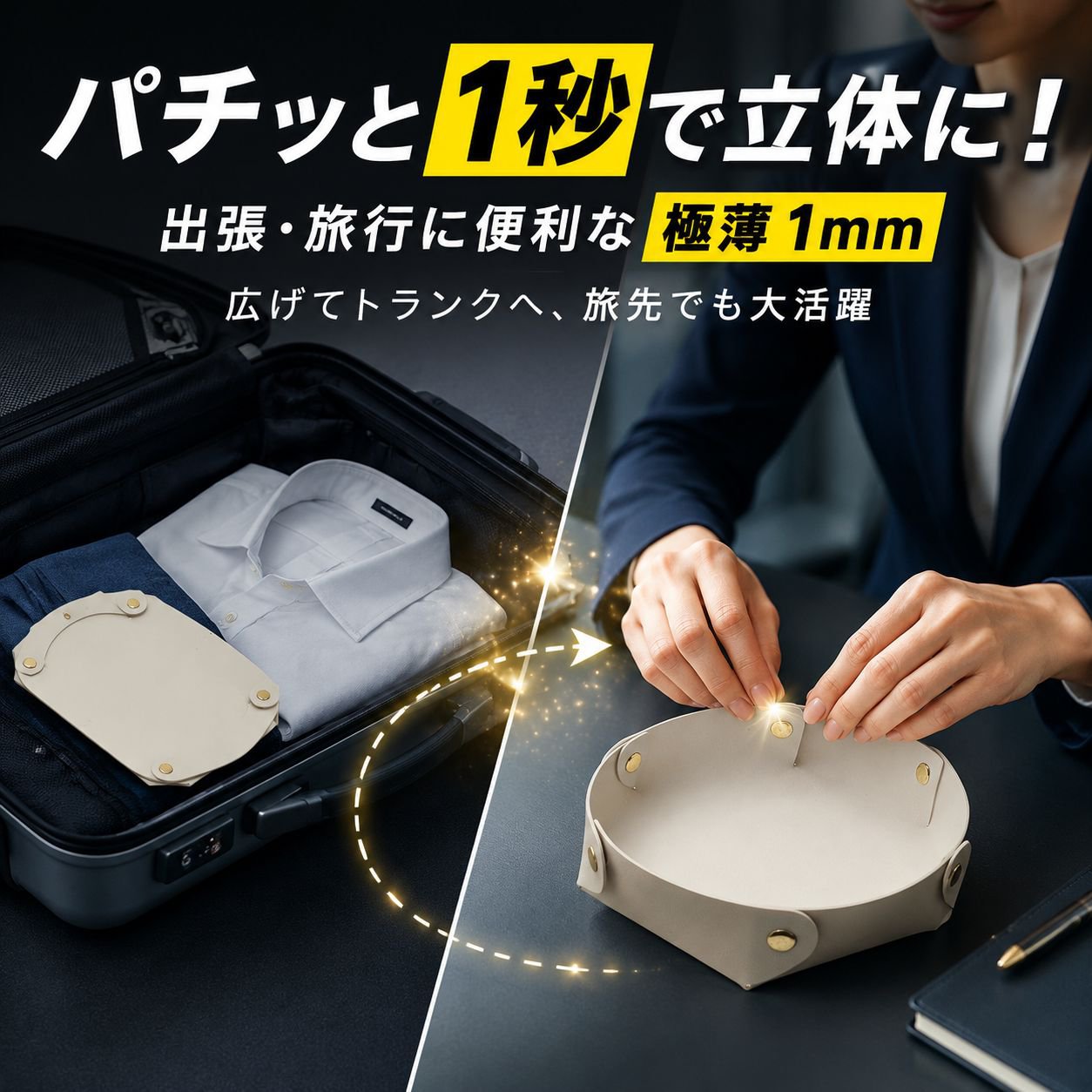 多機能丸型PUレザートレイ 玄関デスクトップ化粧品・アクセサリー収納ボックス