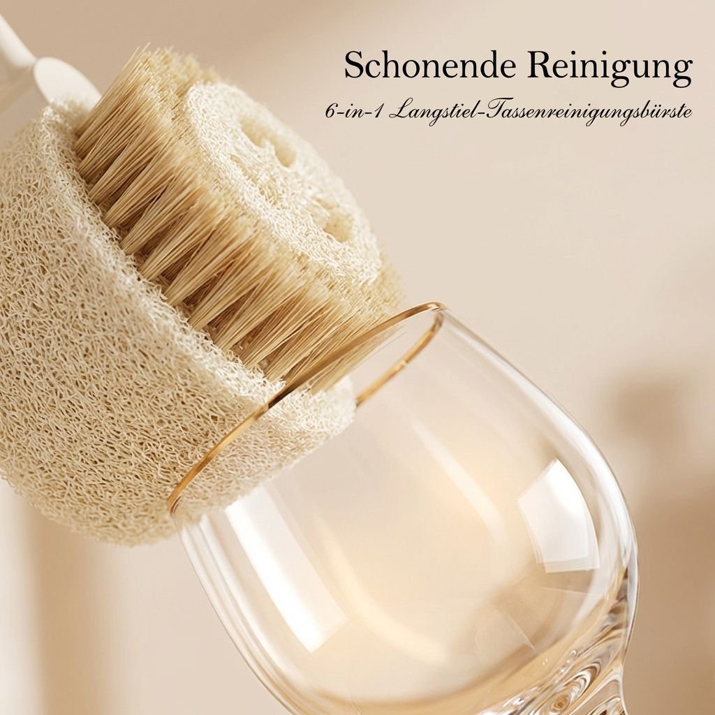 6-in-1 Wasserbecher-Reinigungsbürste mit langem Griff