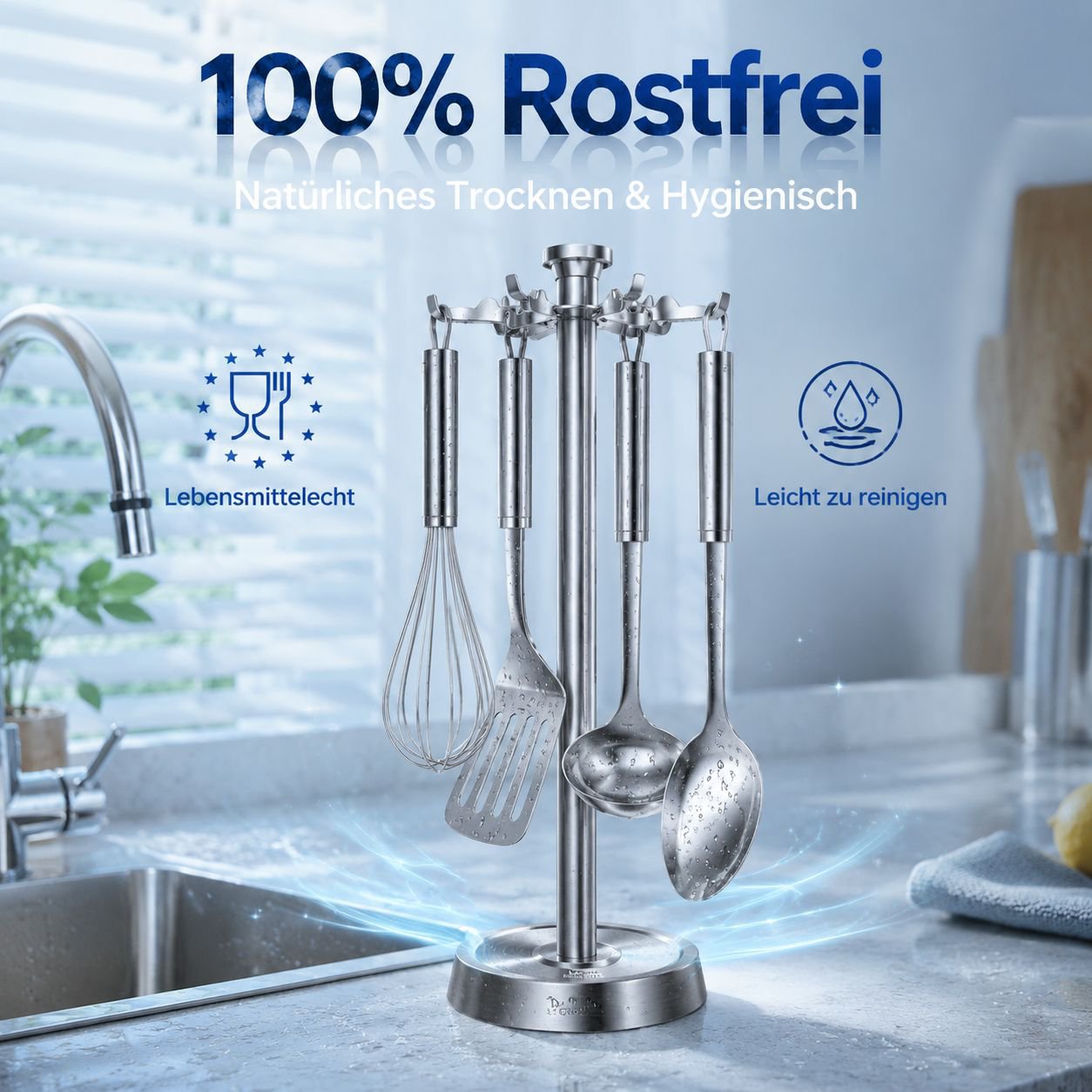  Edelstahl multifunktionale Küchenhaken Aufbewahrungsständer