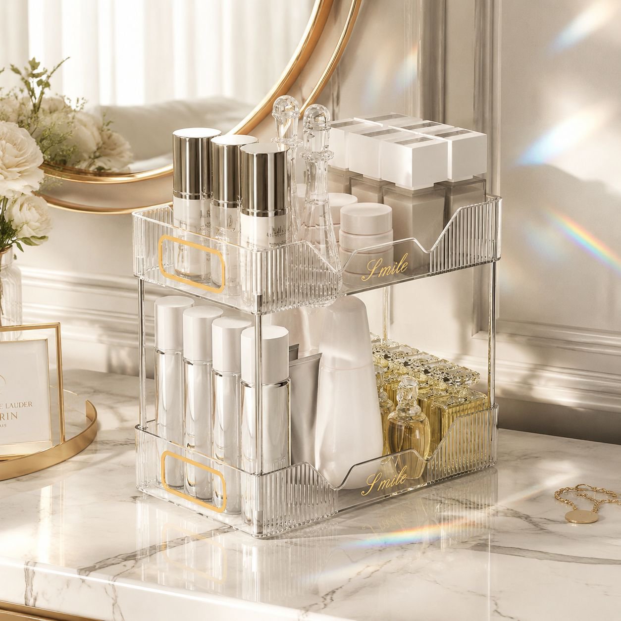 Double Layer Bathroom Sink Cosmetic Organizer