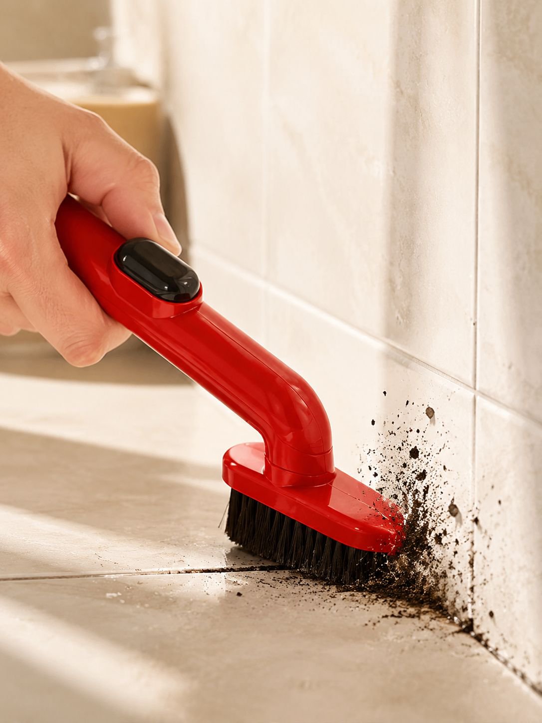 Limpieza profunda de ranuras y juntas del baño