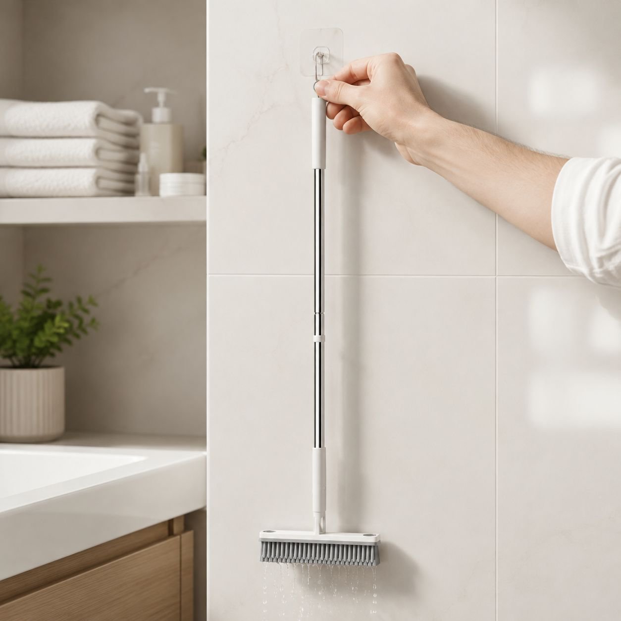 Long handle crevice brush for Bathroom floor