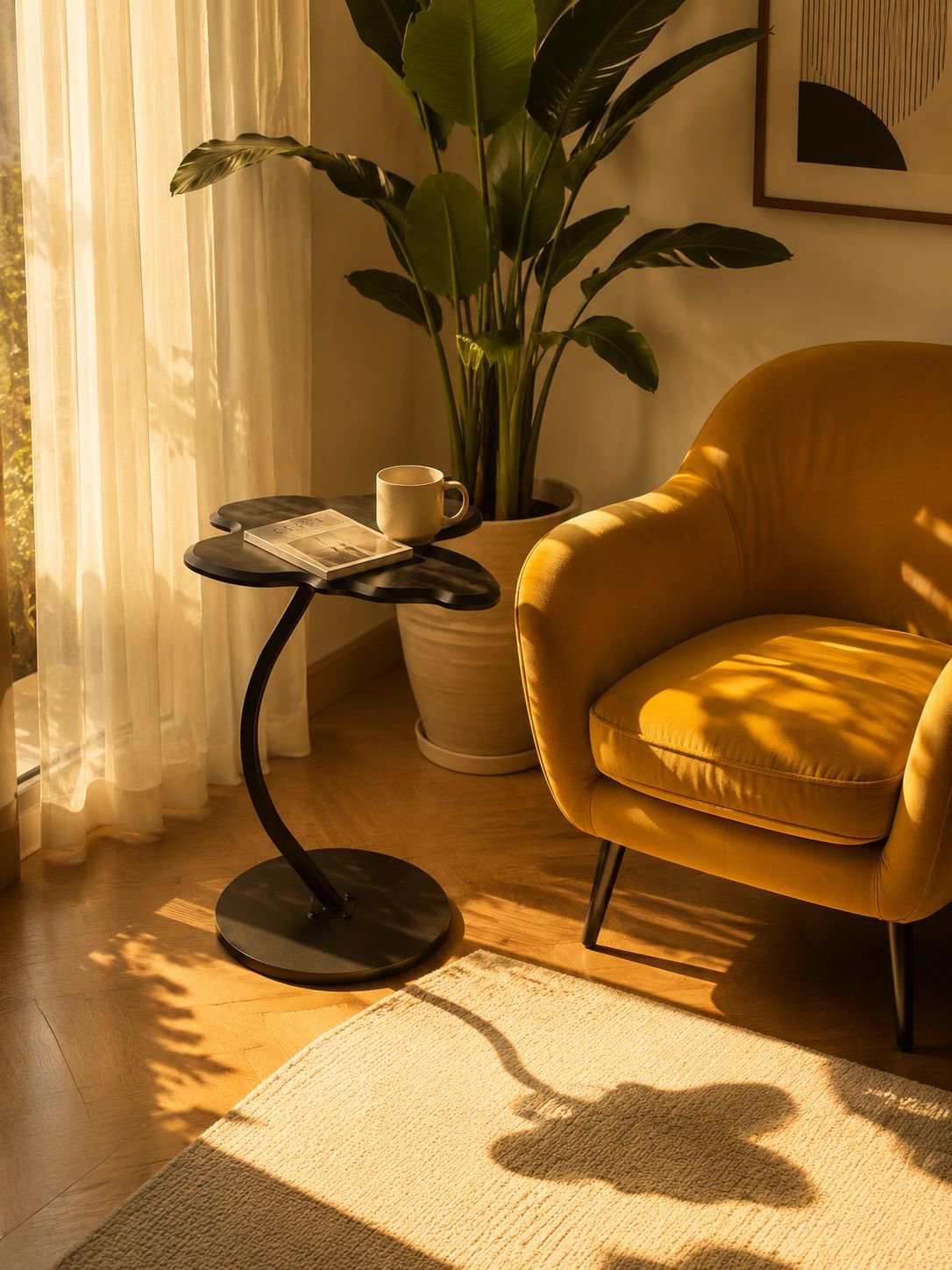Bright and stylish butterfly table for home decor