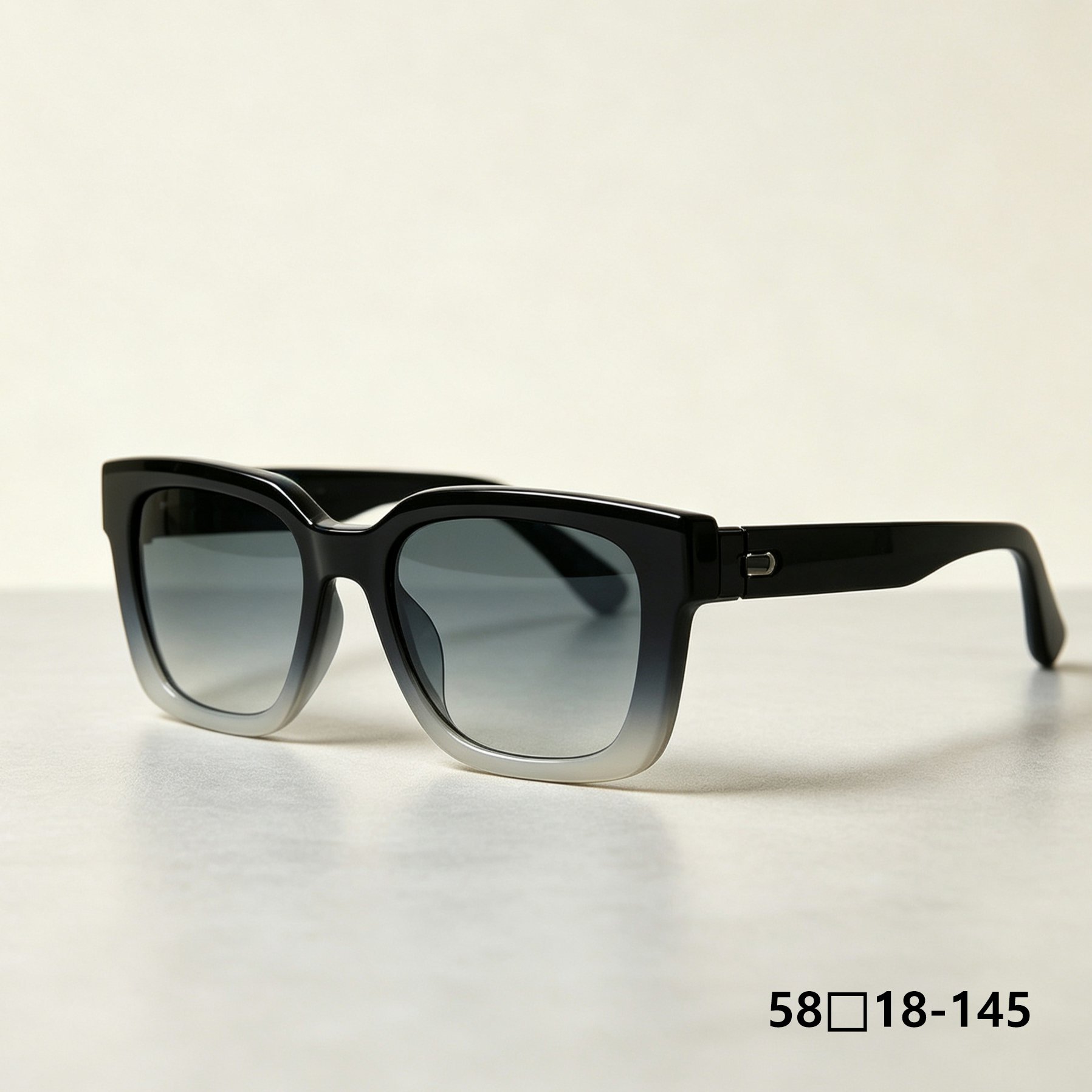 Close-up of gradient lens on large frame sunglasses