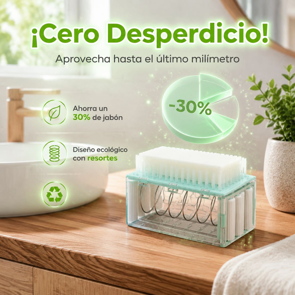 Nuevo estuche de jabón espumoso integrado con cepillo