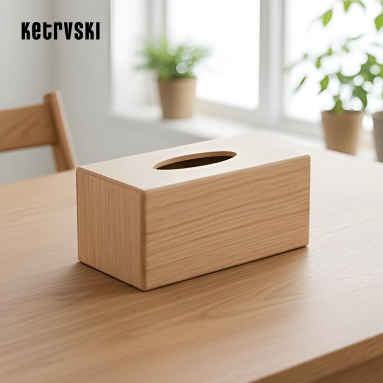 나무색 티슈박스 2개 세트 인테리어 소품