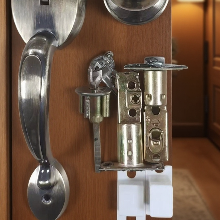 Manija de cerradura de aluminio con tres barras