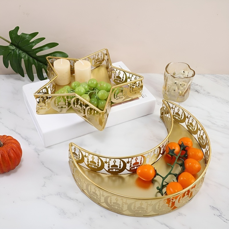 ラグジュアリーなゴールドアイアン星月フルーツトレイ・ホームデコレーション