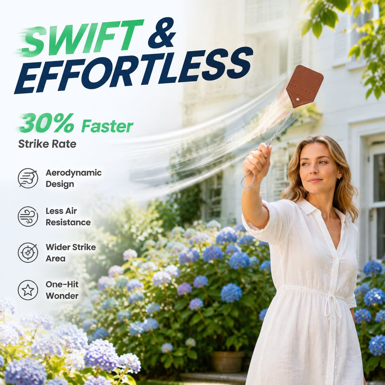 Durable Steel Handle Portable Fly Swatter Outdoor Mosquito Repellent