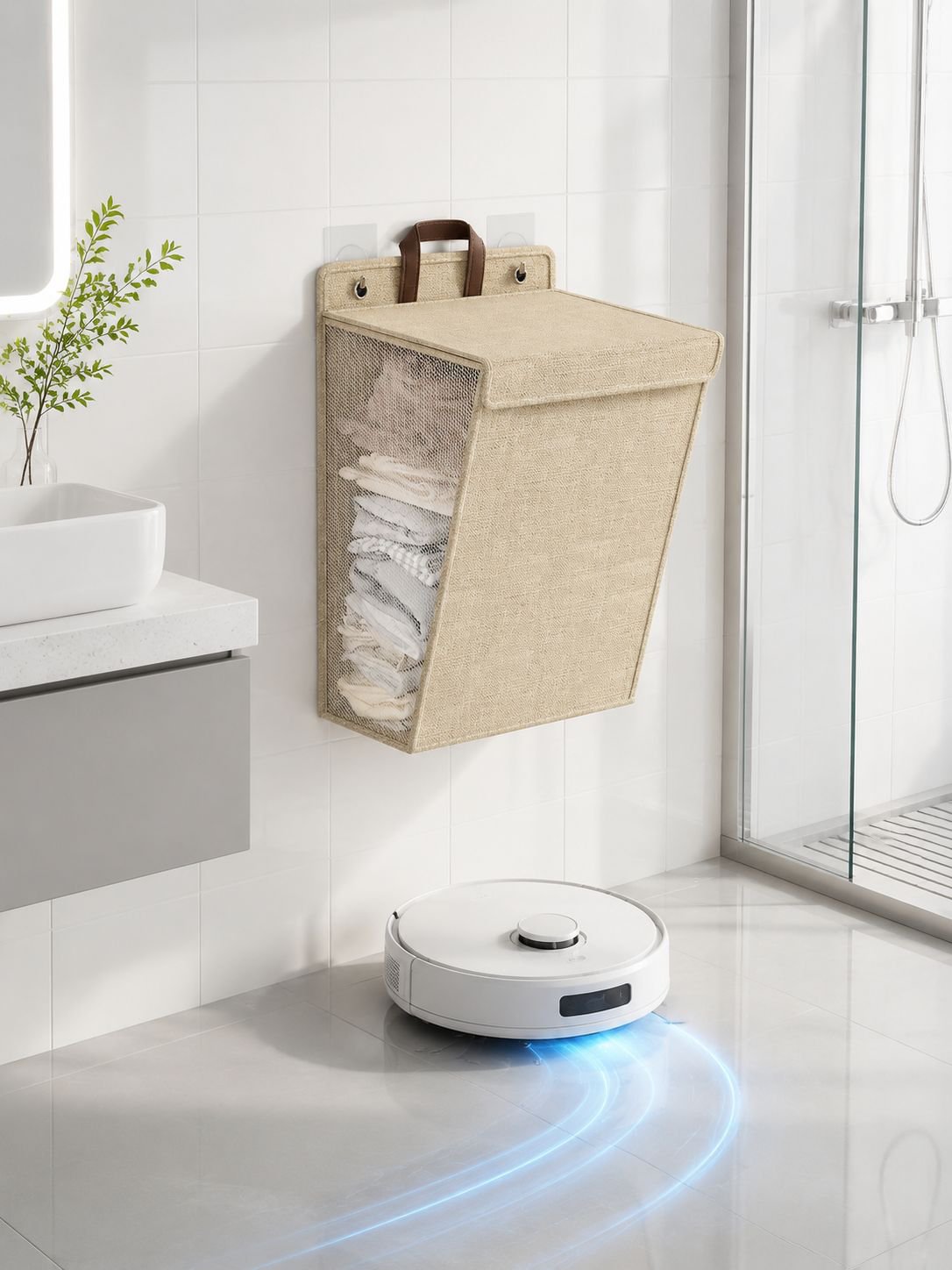 Portable Cotton and Linen Storage Basket with Foldable Design