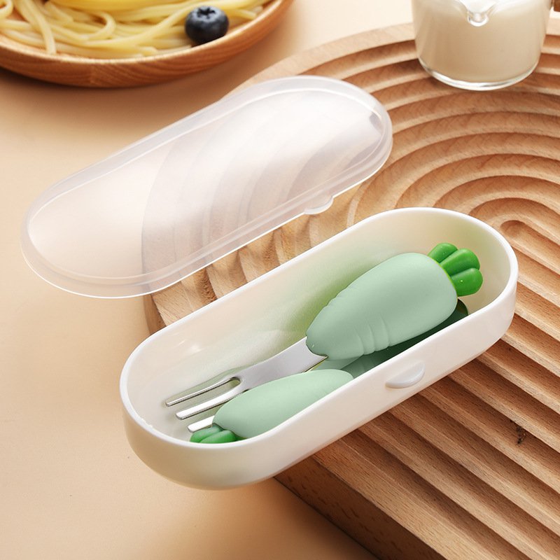 寶寶餵養勺叉組合草莓圖案