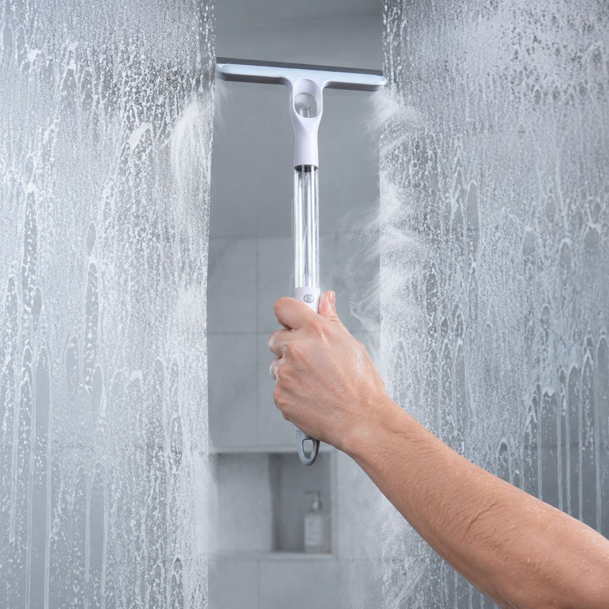 Mirror Cleaning Mop Scraper with Spray Bottle
