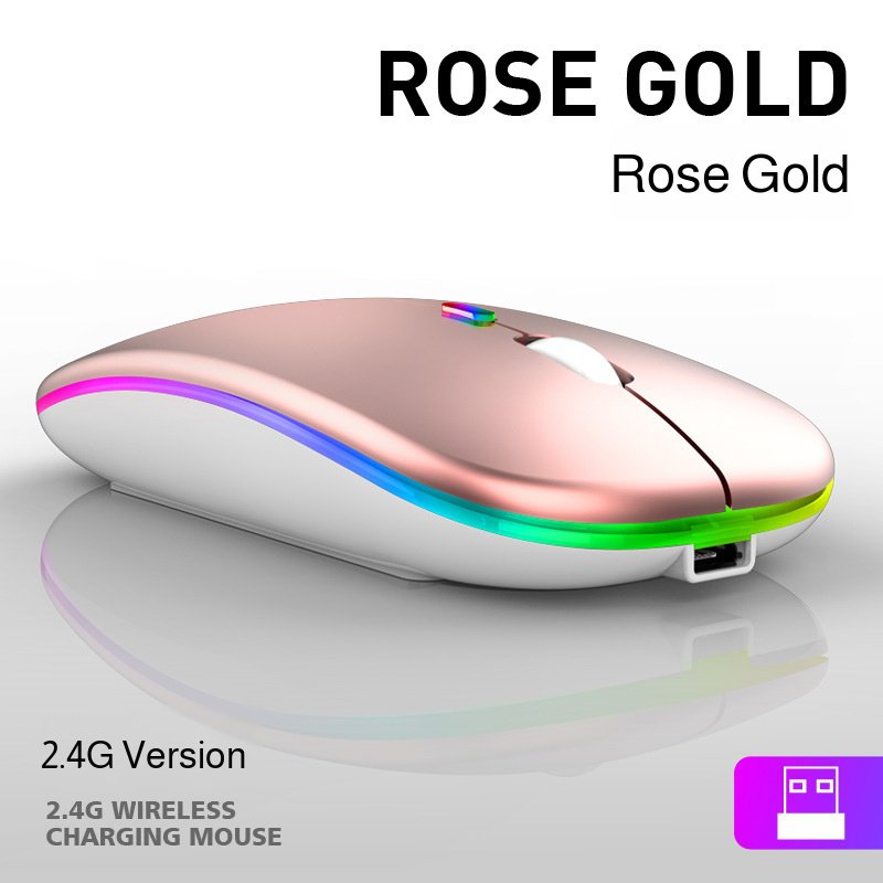 Ratón gamer silencioso para chicas, inalámbrico, blanco brillante