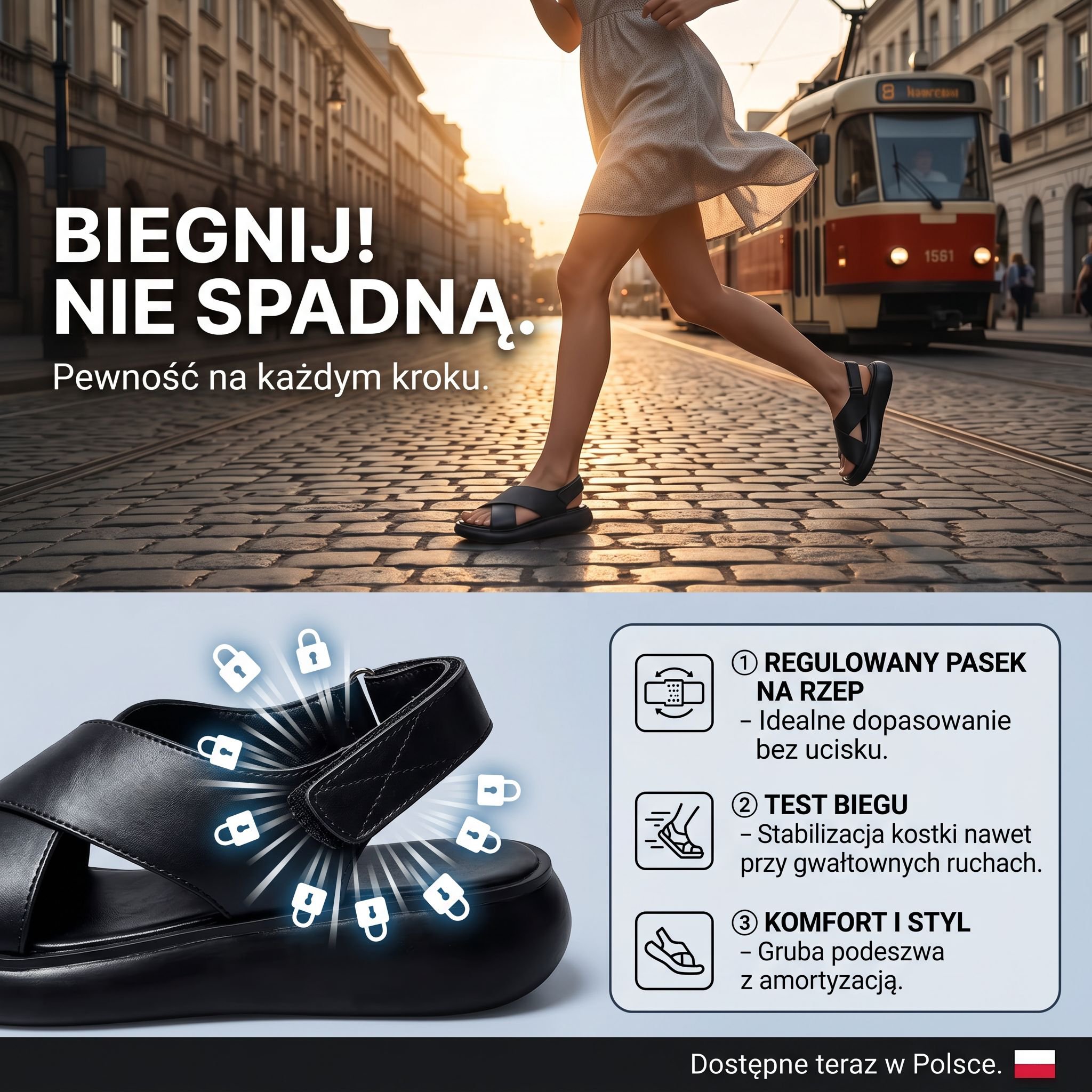Damskie sandały na wysokim koturnie z grubą podeszwą, lato 2024, otwarte palce, wszechstronne