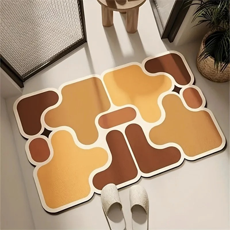 Water absorbing anti slip quick drying bathroom floor mat