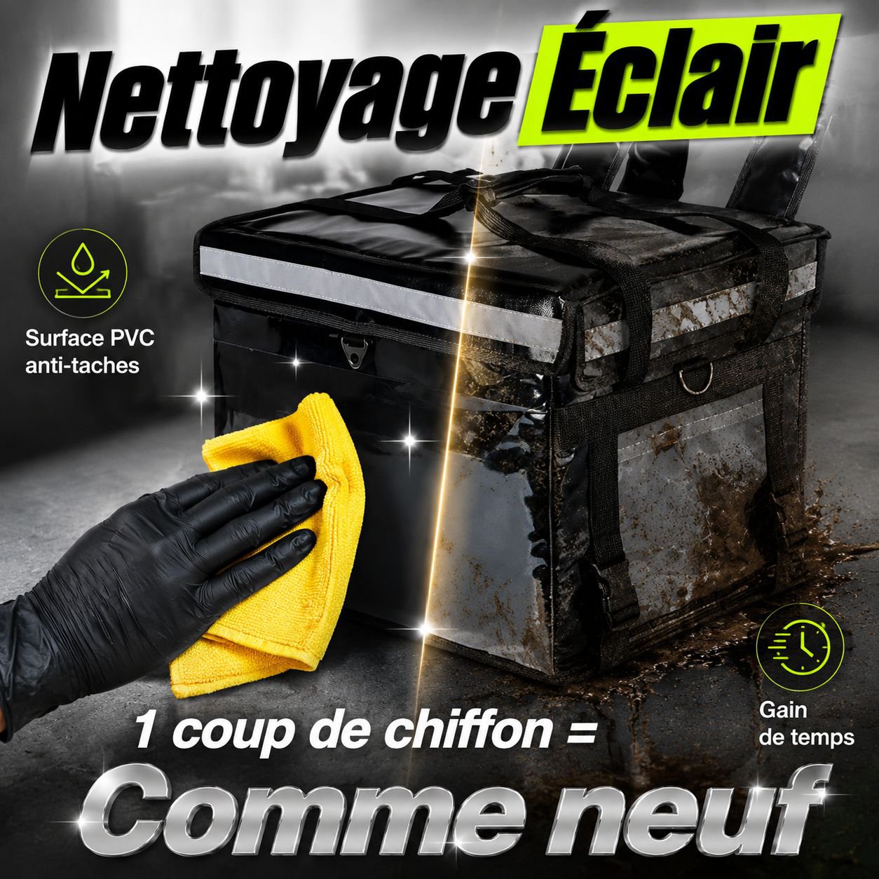 Sac de livraison moto 32L isotherme, grande capacité