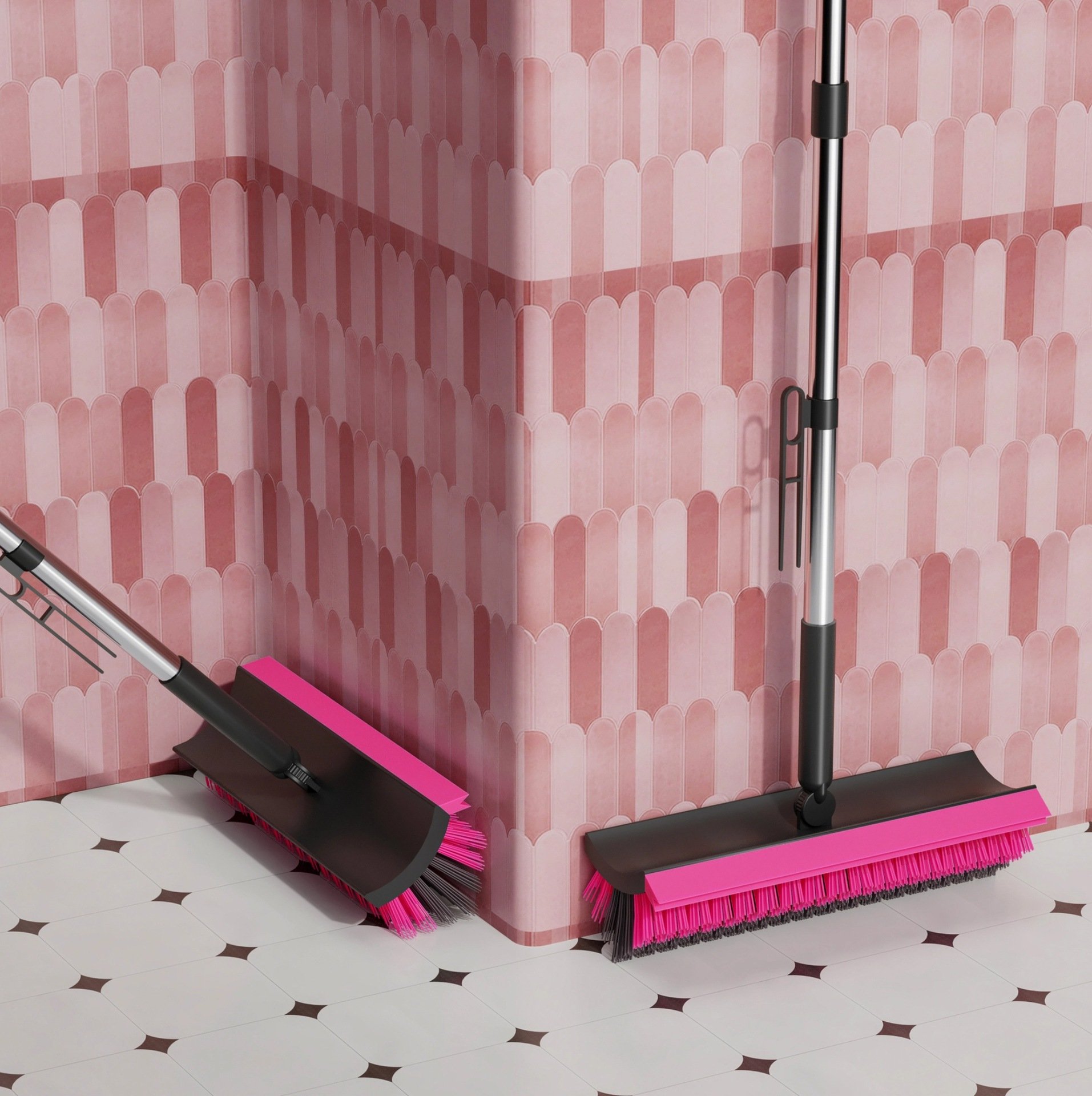 Cepillo giratorio eliminando polvo de una mesa