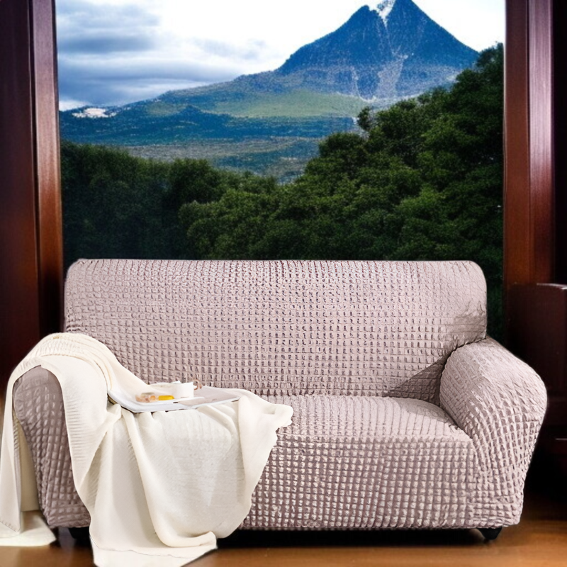 ユニバーサルデザインのシアサッカーソファカバー