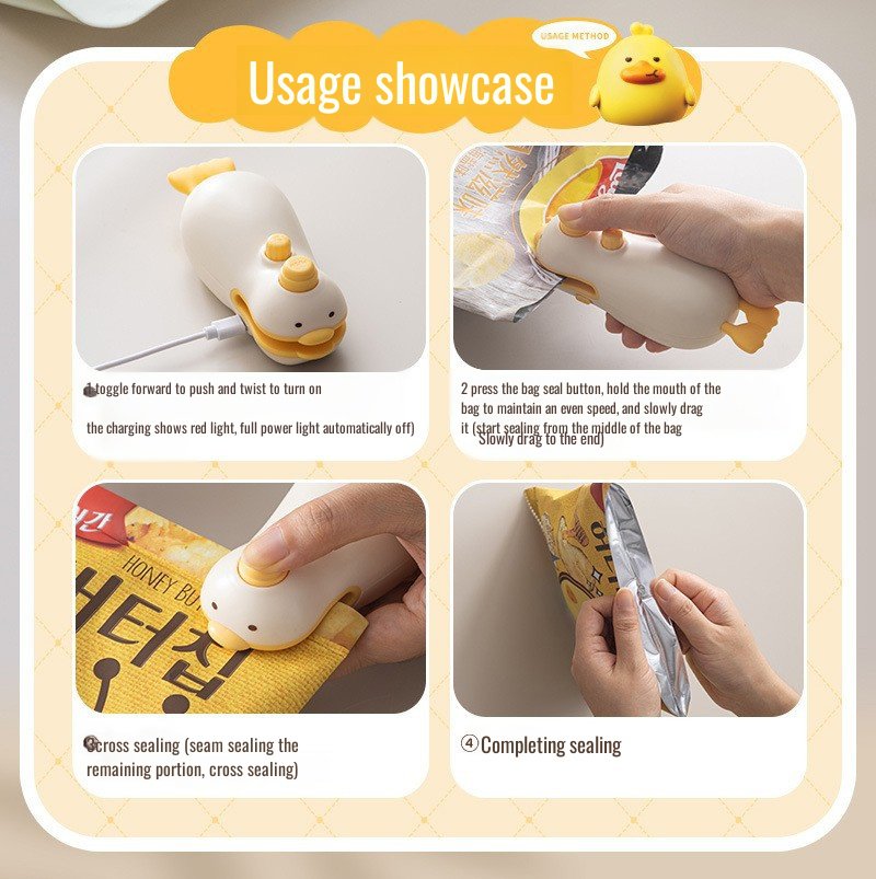 Mini bag sealer sealing plastic snack bags