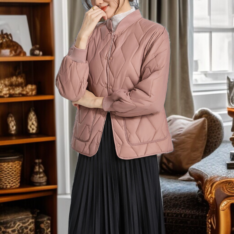 秋冬用保温長袖綿インナー レディース・メンズ兼用 軽量綿ジャケット