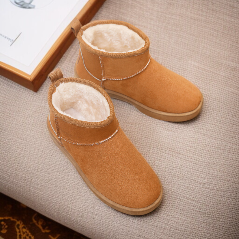 따뜻한 융털 안감 여성 부츠 디테일