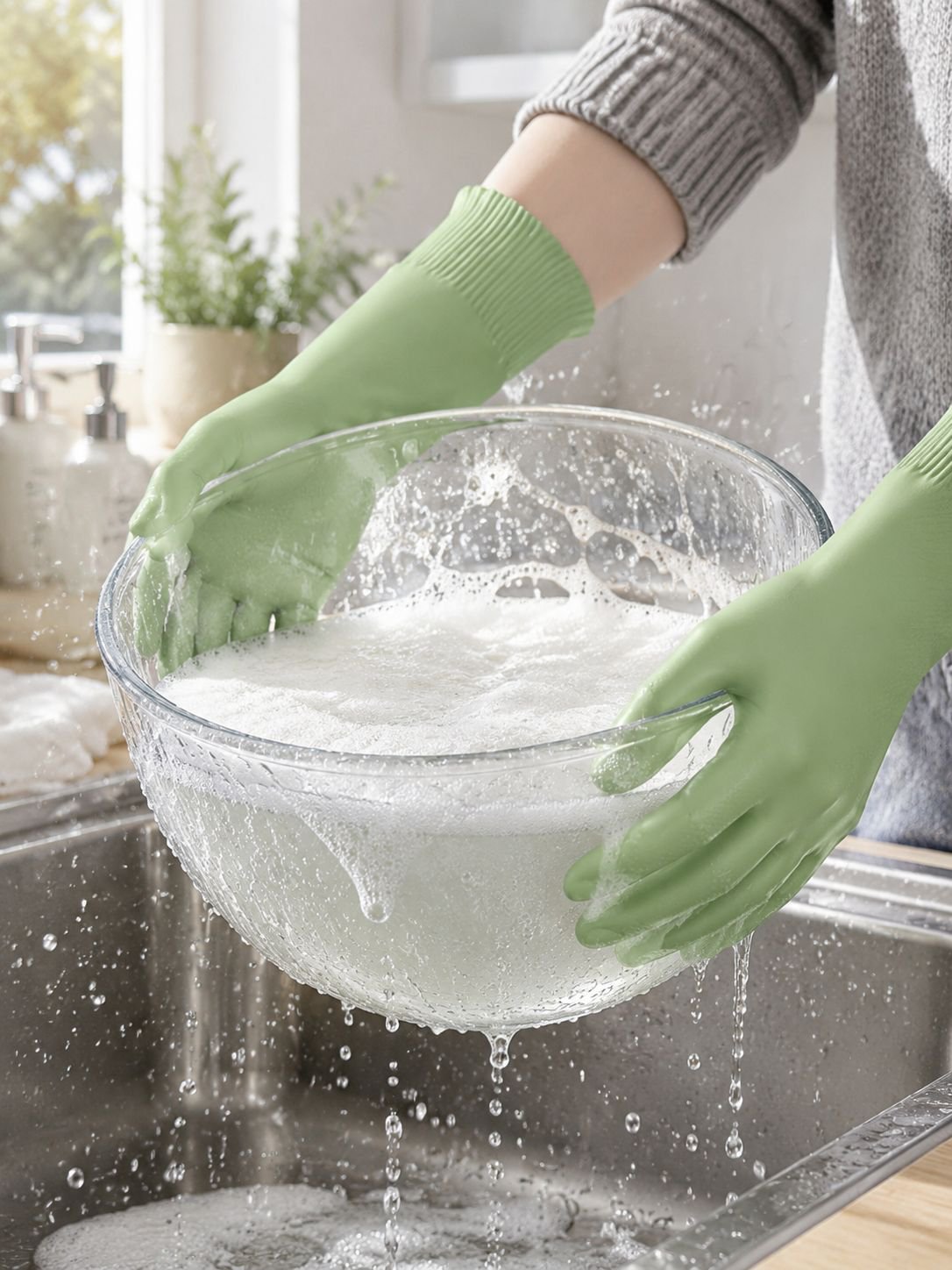 Protective gloves for dishwashing and cleaning