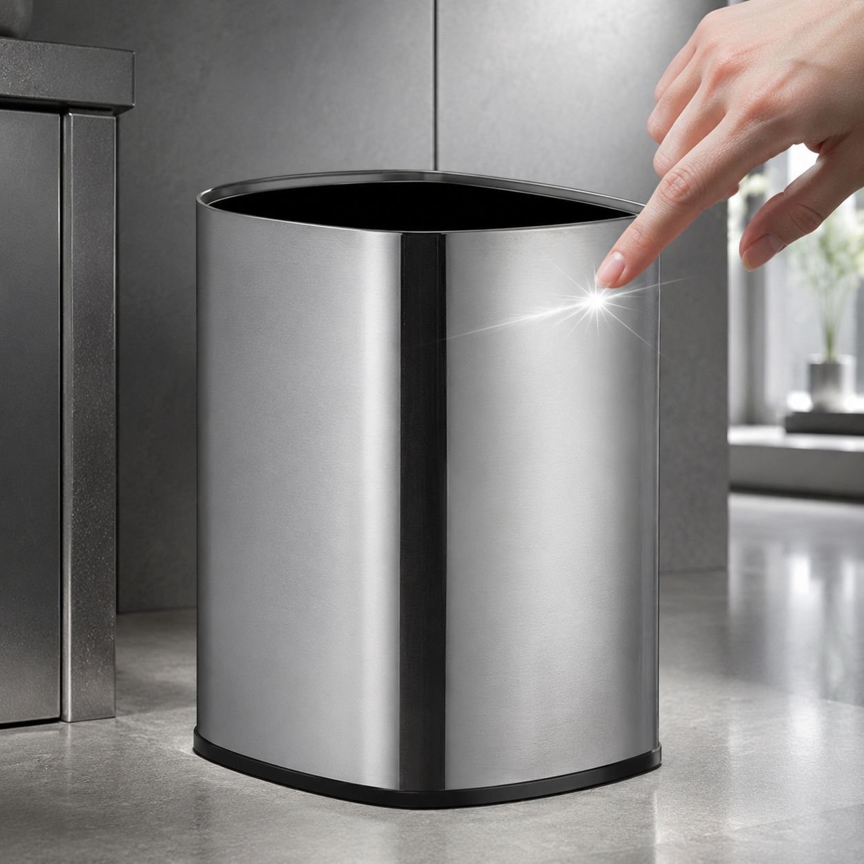 Sturdy bin for storing trash bags and cleaning tools