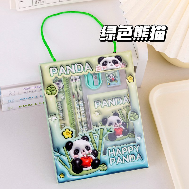 文具套装可爱卡通铅笔橡皮擦尺子文具套装小学生学习用品幼儿园礼物手提文具礼盒