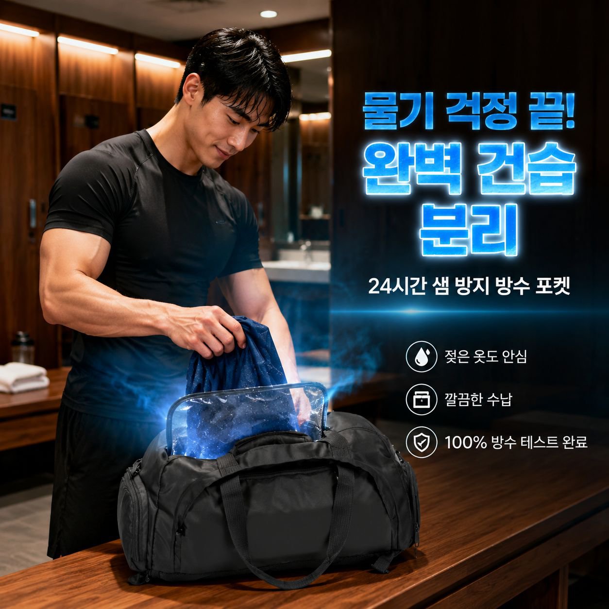 학생용 대용량 헬스 여행 가방 방수 건습 분리 짐 가방