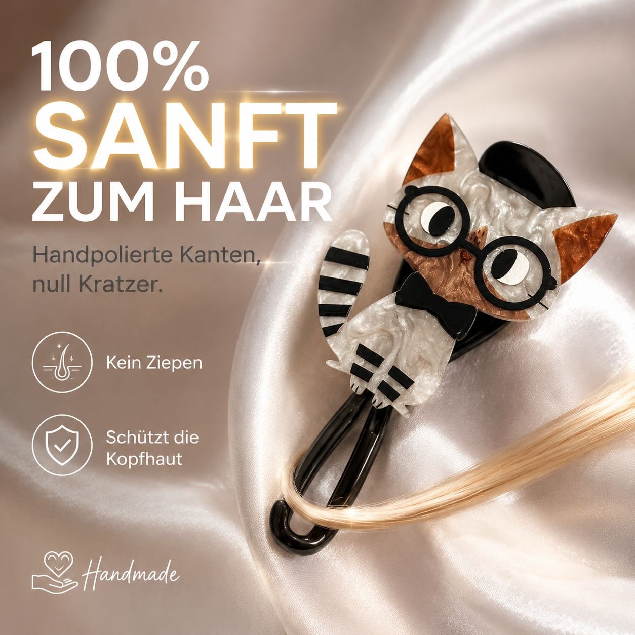 Elegante Katzen-Haarklammer