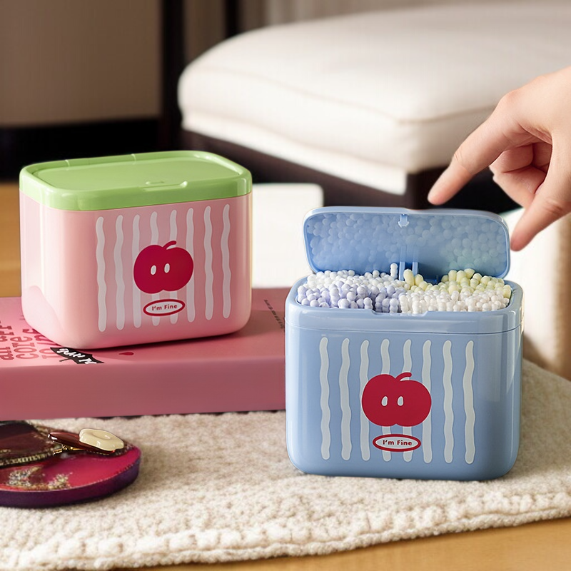 테이블 상판 세련되고 실용적인 자동 승강 승강 면봉 케이스 화장솜 실용 케이스