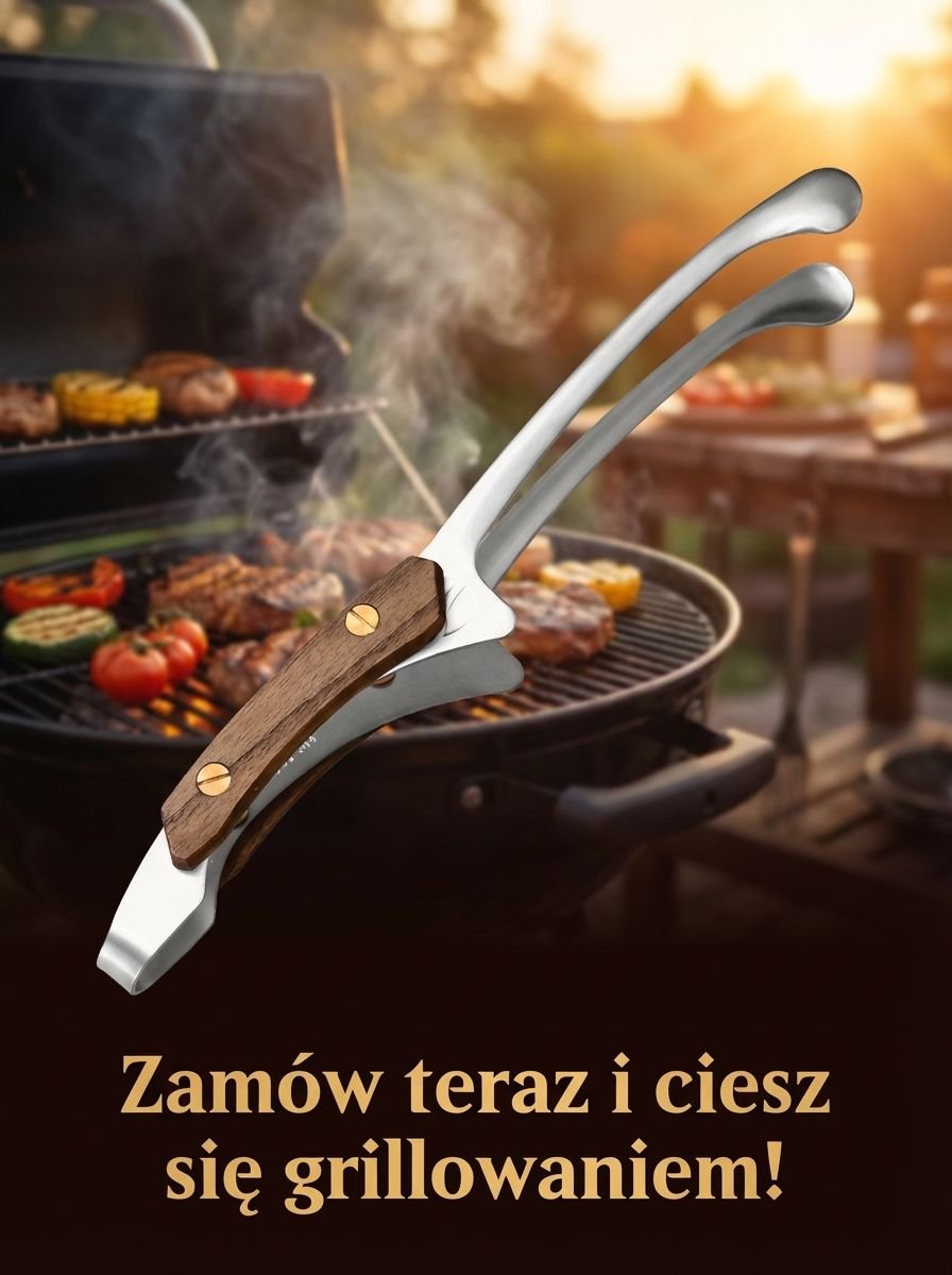 Wytrzymałe szczypce do grillowania