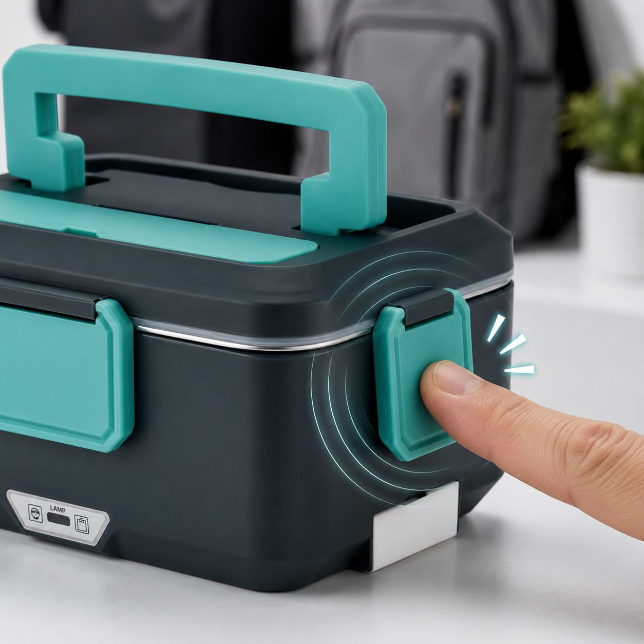 Portable lunch box with multiple compartments