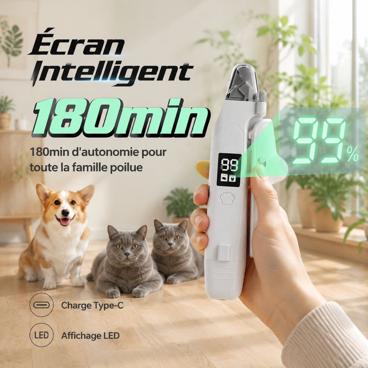 Coupe-griffes électrique pour chats et chiens
